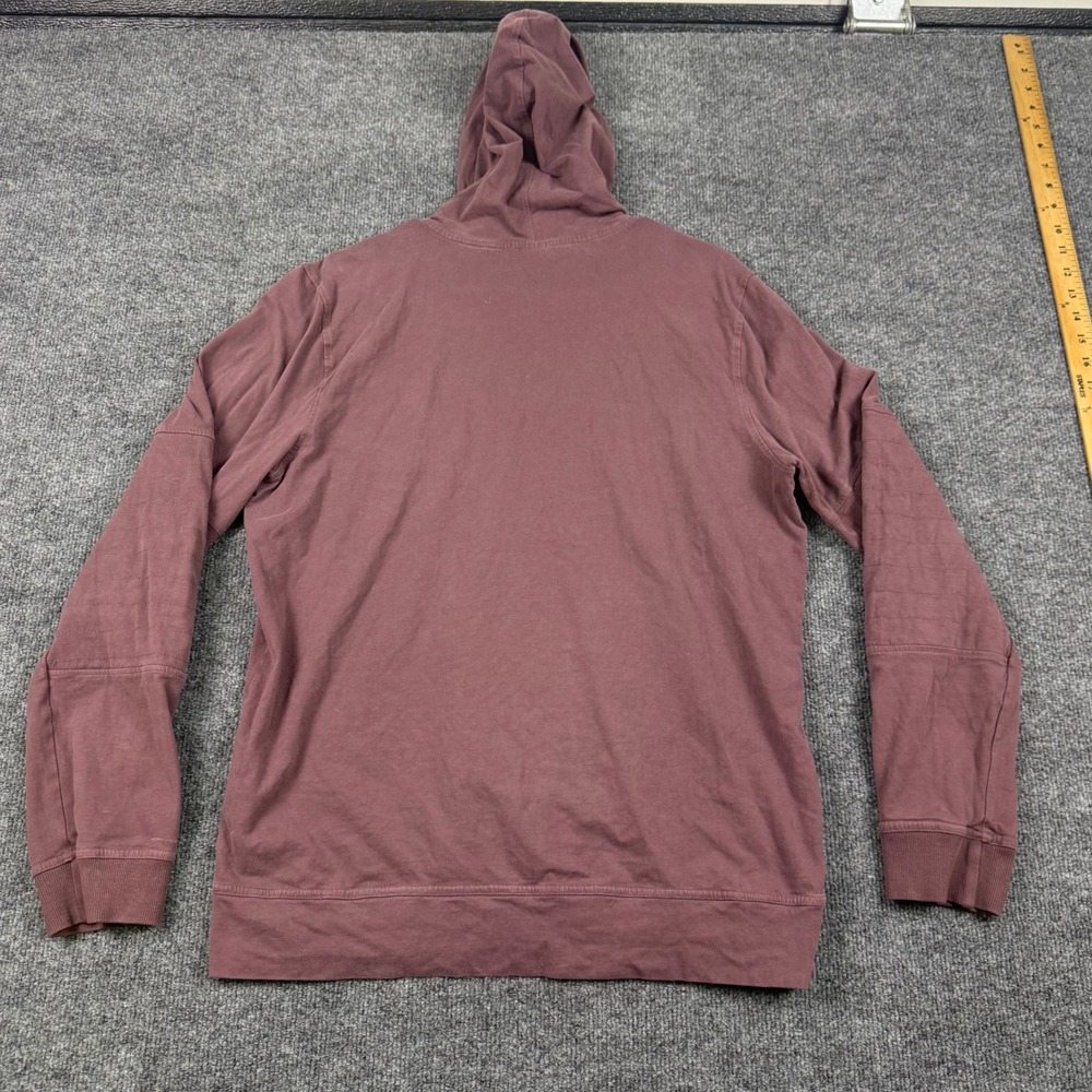 Prana SAMO Embroidered Hoodie Mens Medium Purple Long Sleeve Pullover Sweatshirt - Picture 6 of 7